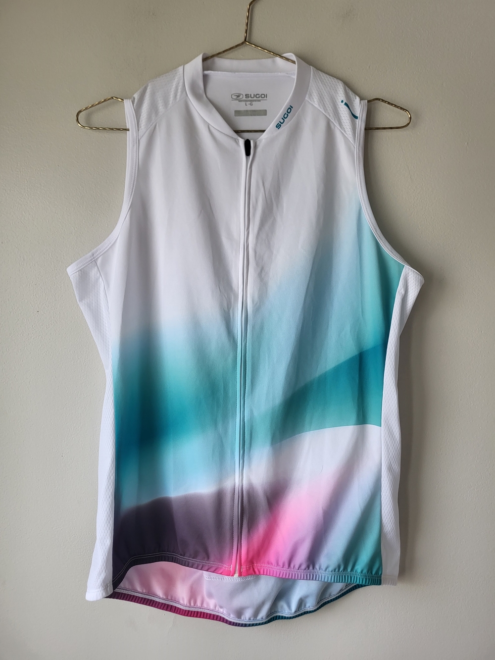 Sugoi Sleeveless Lightweight Zip Up Colorful Sport Cycling Jersey